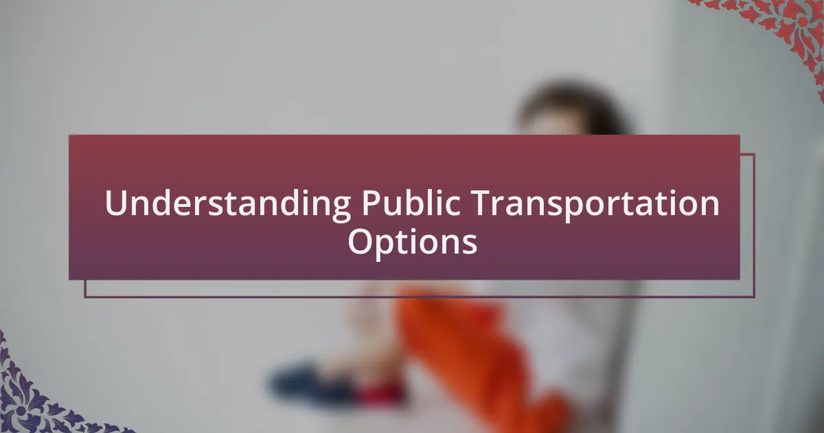 Understanding Public Transportation Options