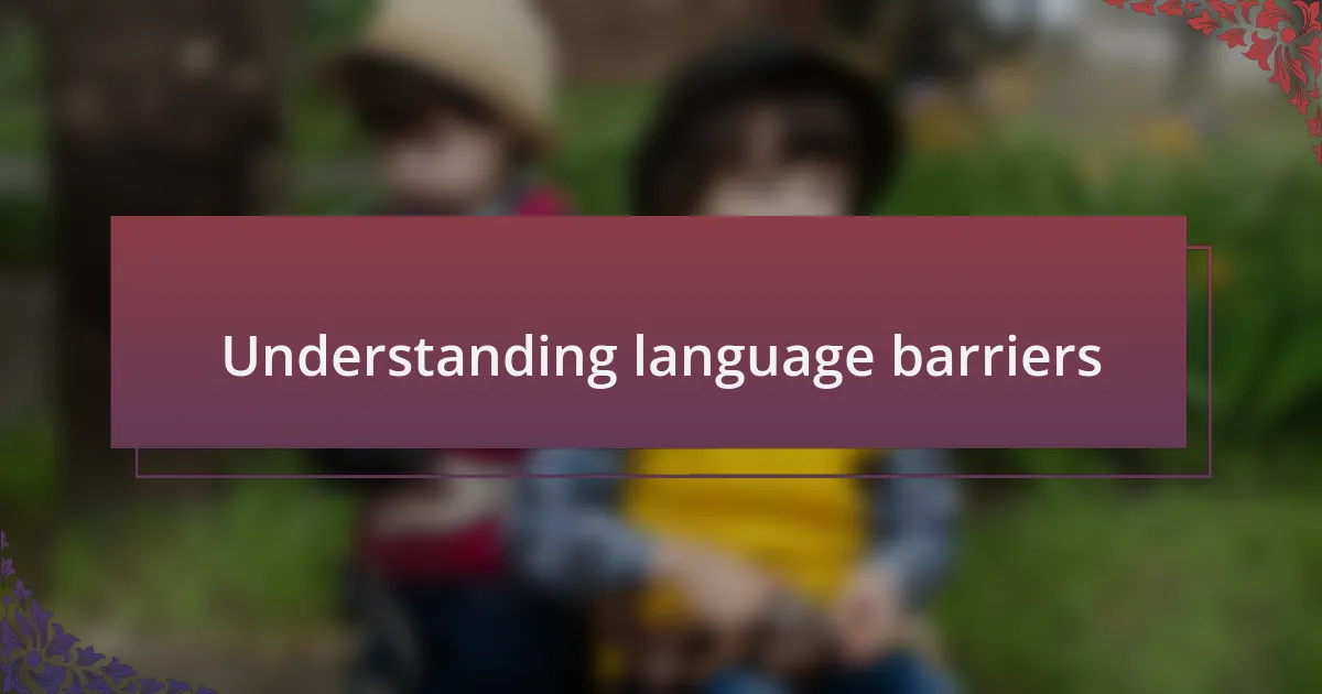 Understanding language barriers